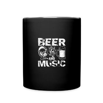 Bière et musique - Mug uni - noir - Devant