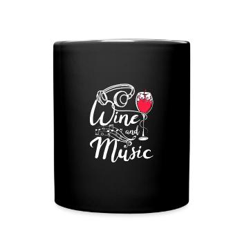 Vin et Musique - Mug uni - noir - Devant