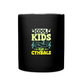 Children cool kids play Cymbals - Full Colour Mug - black - Front