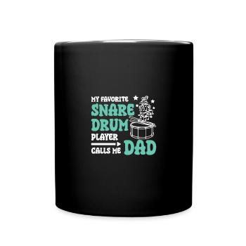 Mon joueur de caisse claire préféré m’appelle papa - Mug uni - noir - Devant