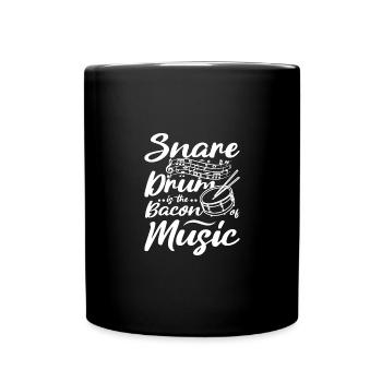 La caisse claire est le bacon de la musique - Mug uni - noir - Devant