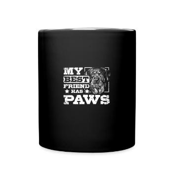 Pour le propriétaire d’un rottweiler, mon meilleur ami a des pattes - Mug uni - noir - Devant