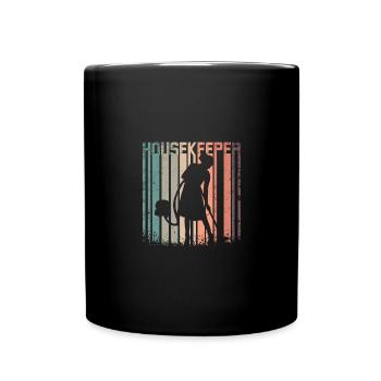 Retro Vintage Housekeeper - Tasse einfarbig - Schwarz - Vorne