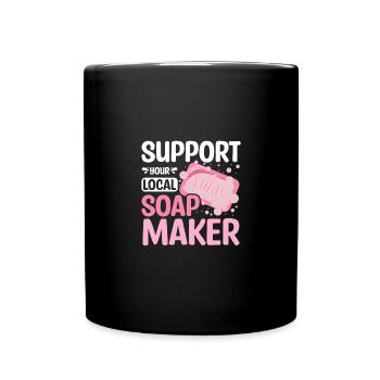 Soutenez votre savonnier local - Mug uni - noir - Devant