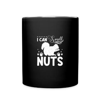 Funny Squirrel I can smell nuts - Tasse einfarbig - Schwarz - Vorne
