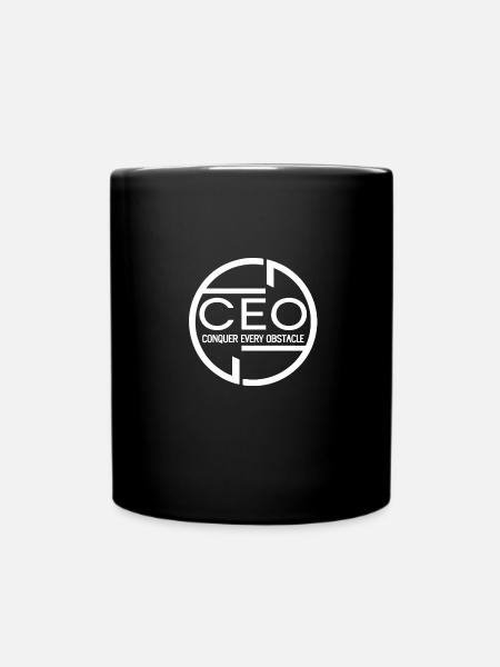 CEO: Jedes Hindernis überwinden - Tasse einfarbig - Schwarz