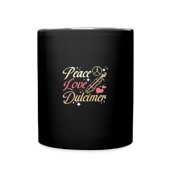 Peace Love Dulcimer - Tasse einfarbig - Schwarz - Vorne