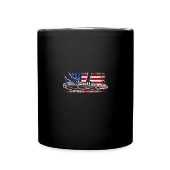 America USA Flag 4th of July Dulcimer - Tasse einfarbig - Schwarz - Vorne