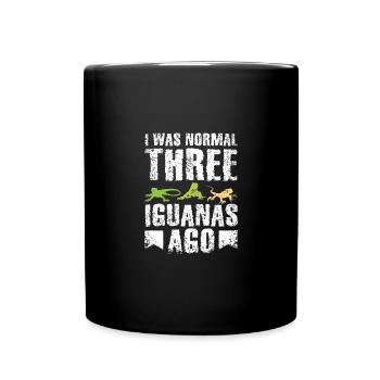 I was normal three iguanas ago - Full Colour Mug - black - Front