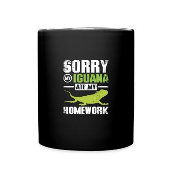 Sorry my Iguana ate my homework - Tasse einfarbig - Schwarz - Vorne