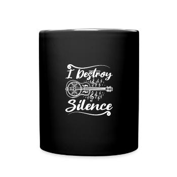 Dobro Guitar I Destroy Silence - Full Colour Mug - black - Front
