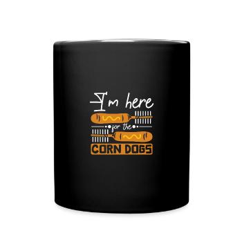 Je suis ici pour les Corn Dogs - Mug uni - noir - Devant