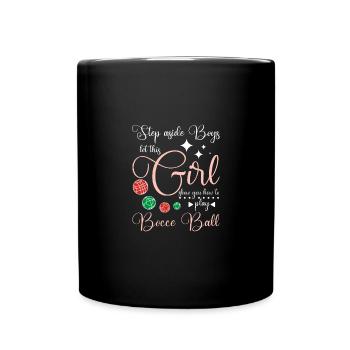 Laissez cette fille vous montrer comment jouer à la pétanque - Mug uni - noir - Devant