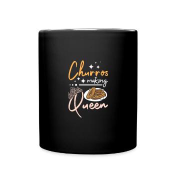 Churros faire reine - Mug uni - noir - Devant