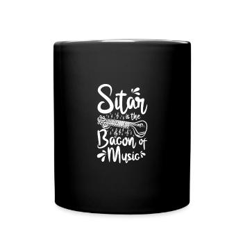 Le sitar est le lard de la musique - Mug uni - noir - Devant