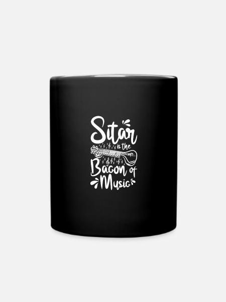 Le sitar est le lard de la musique - Mug uni - noir