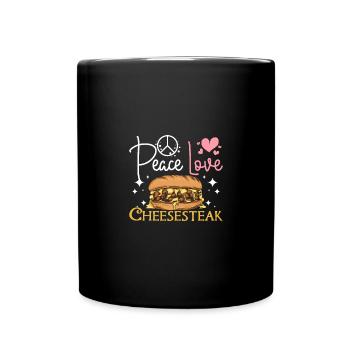 Peace love cheesesteak - Tasse einfarbig - Schwarz - Vorne