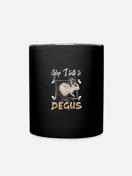 Yep I talk to degus - Tasse einfarbig - Schwarz