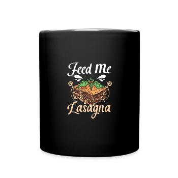 Nourrissez-moi de lasagnes - Mug uni - noir - Devant