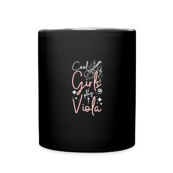 Cool girls play viola - Full Colour Mug - black - Front
