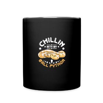 Chillin with my ball python - Full Colour Mug - black - Front