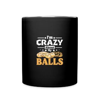 I'm crazy about my balls ball python - Tasse einfarbig - Schwarz - Vorne