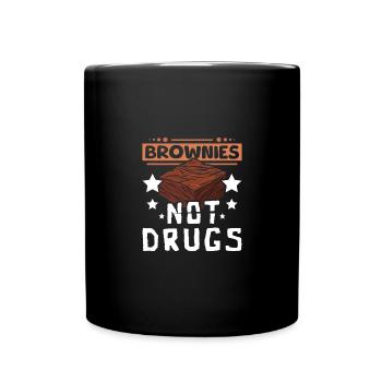 Brownies not drugs - Tasse einfarbig - Schwarz - Vorne