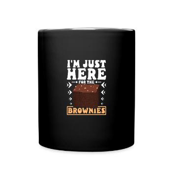 Je suis juste ici pour les Brownies - Mug uni - noir - Devant