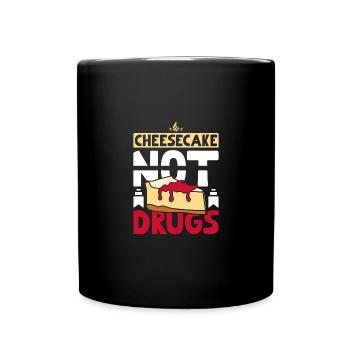 Cheesecake not drugs - Full Colour Mug - black - Front