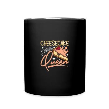 Cheesecake making queen - Tasse einfarbig - Schwarz - Vorne