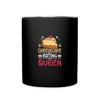 Cheesecake eating queen - Tasse einfarbig - Schwarz - Vorne
