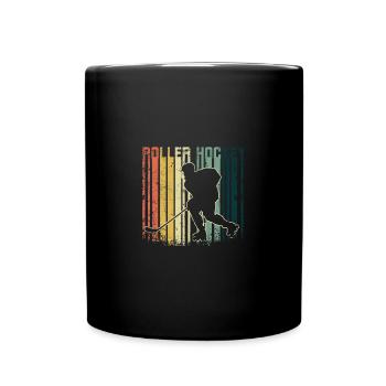 Retro Vintage Roller Hockey - Full Colour Mug - black - Front