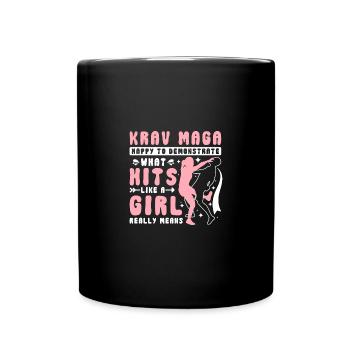 Frappez comme une fille Krav maga - Mug uni - noir - Devant