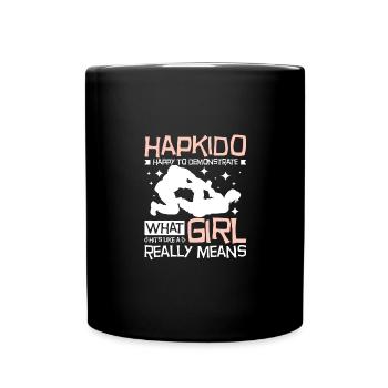 Une fille frappe comme Hapkido - Mug uni - noir - Devant
