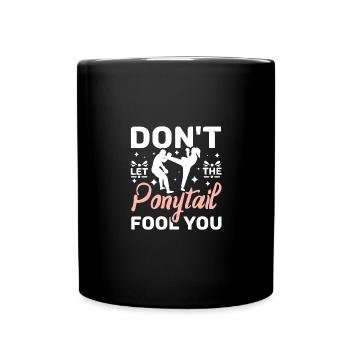 Ne vous laissez pas tromper par la queue de cheval - Mug uni - noir - Devant