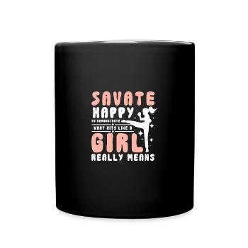 Frappez comme une fille Savate - Mug uni - noir - Devant