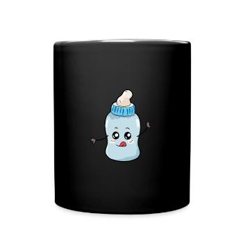 Baby Bottle Birth Gift - Full Colour Mug - black - Front
