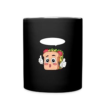 Sandwich Essen Feinschmecker Geschenk - Tasse einfarbig - Schwarz - Vorne