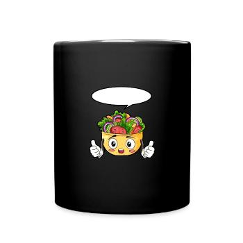 Salat Essen Feinschmecker Geschenk - Tasse einfarbig - Schwarz - Vorne