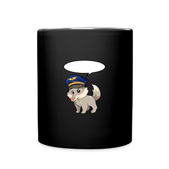 Pilot Wolf - Tasse einfarbig - Schwarz - Vorne