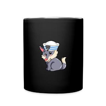 Matrose Wolf - Tasse einfarbig - Schwarz - Vorne