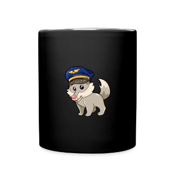 Pilot Wolf - Full Colour Mug - black - Front