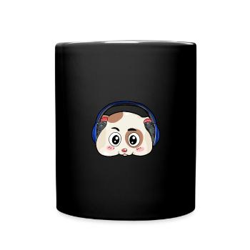Hamster with headphones - Full Colour Mug - black - Front