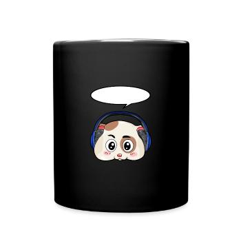 Hamster with headphones - Full Colour Mug - black - Front