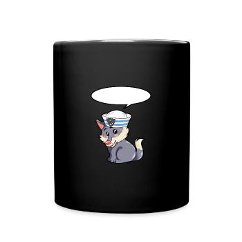 Matrose Wolf - Tasse einfarbig - Schwarz - Vorne
