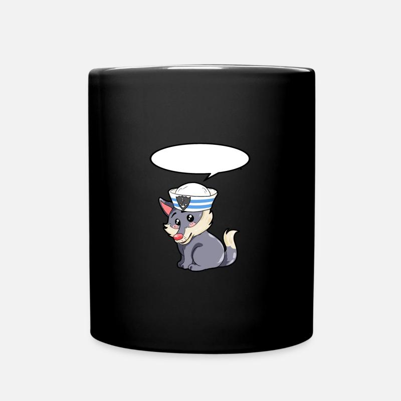 Matrose Wolf - Tasse einfarbig - Schwarz