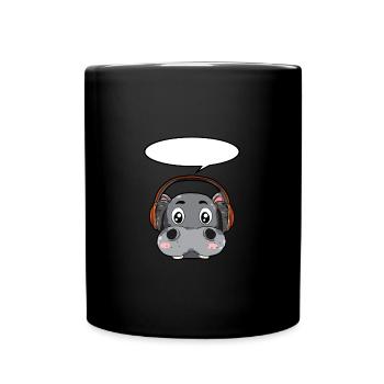 Hippopotames avec écouteurs - Mug uni - noir - Devant