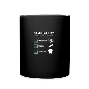 Spanking Checklist Spank me daddy Geschenk - Tasse einfarbig - Schwarz - Vorne