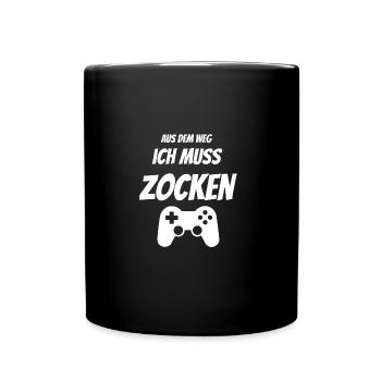 Zocken Konsole Gaming Fun Geschenk - Tasse einfarbig - Schwarz - Vorne