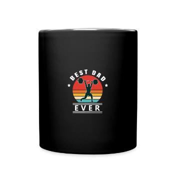 Best dad ever weight lifting W - Full Colour Mug - black - Front